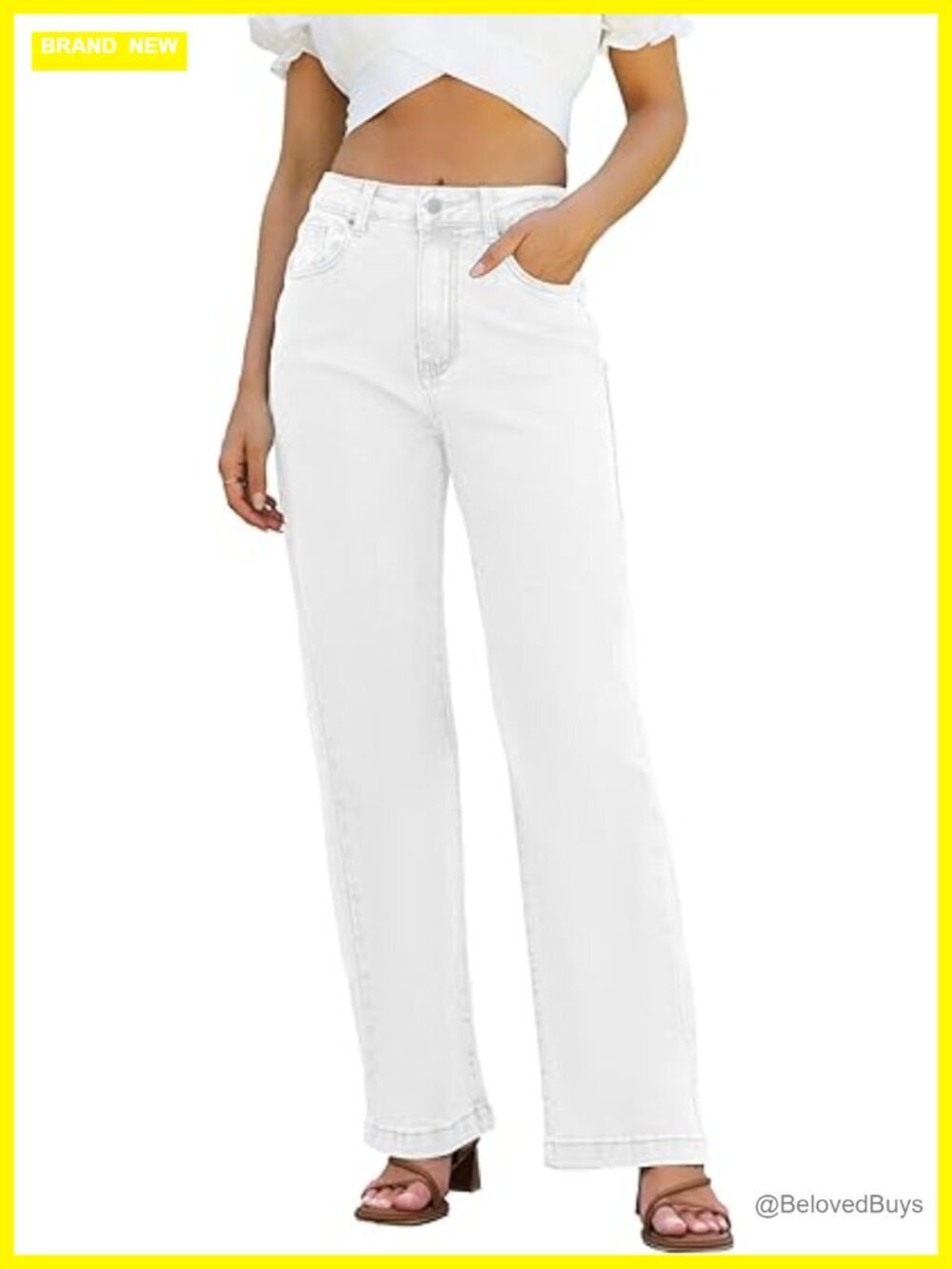 High Waisted Straight Leg Stretchy Tummy Control Lightweight Jeans